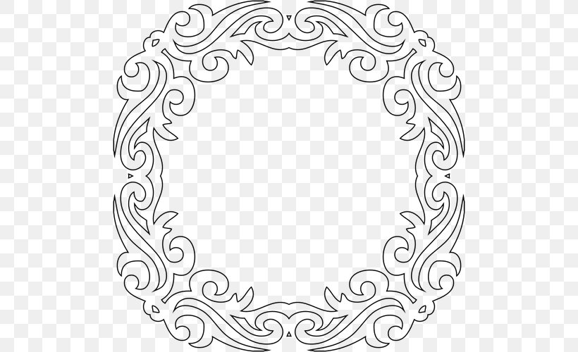 Black And White Picture Frames Decorative Arts, PNG, 500x500px, Black And White, Area, Art, Decorative Arts, Flower Download Free