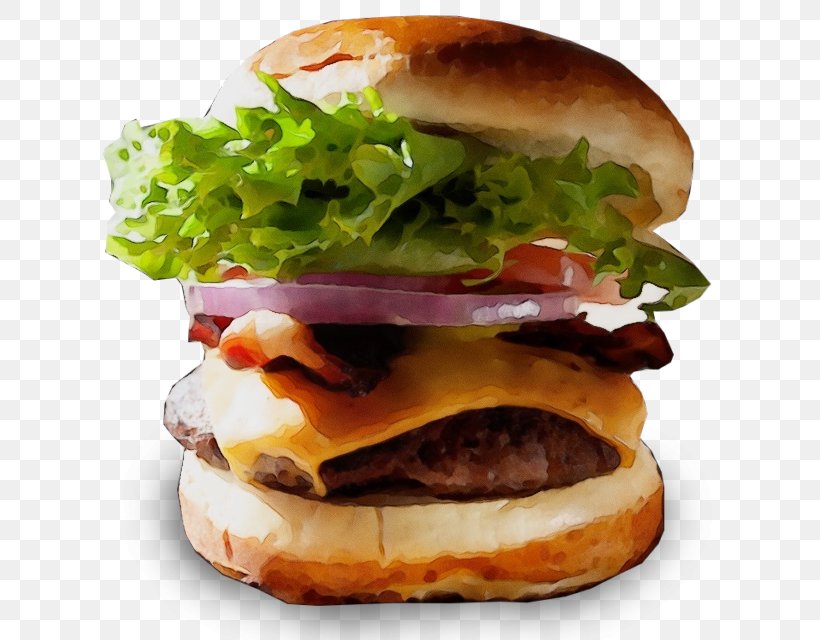 Hamburger, PNG, 640x640px, Watercolor, Breakfast Sandwich, Burger King Premium Burgers, Cheeseburger, Cuisine Download Free