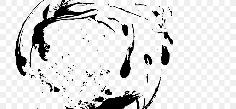 Black And White Desktop Wallpaper Drawing Brush Monochrome, PNG, 720x380px, Watercolor, Cartoon, Flower, Frame, Heart Download Free