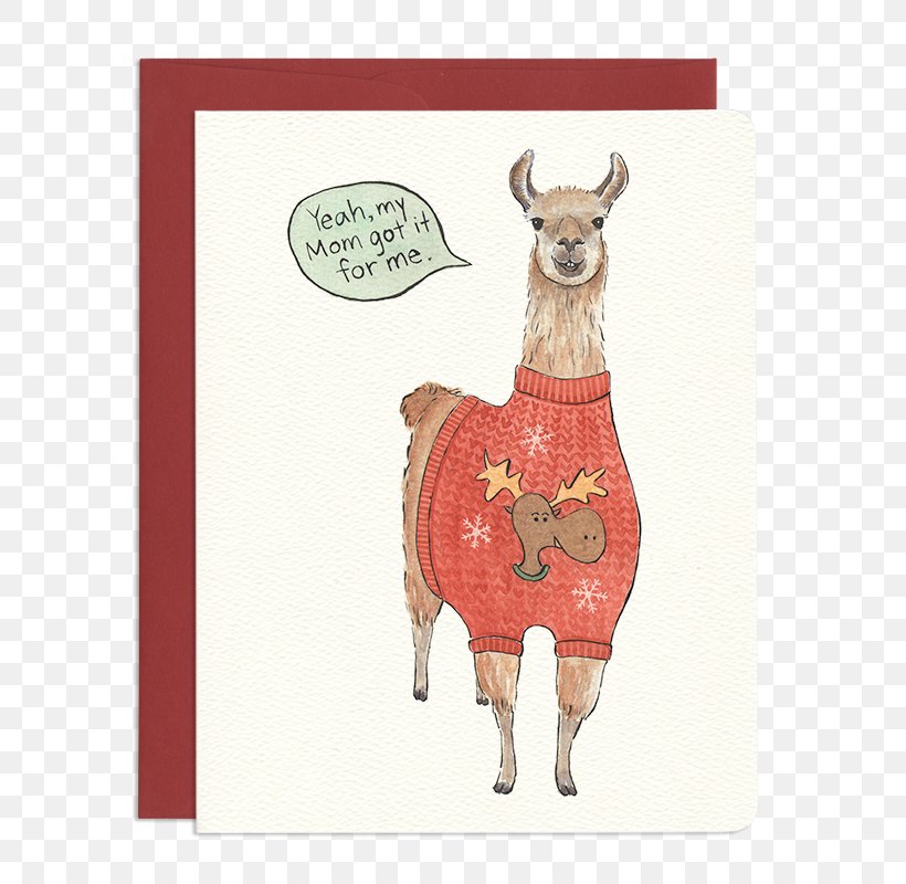 Greeting & Note Cards Llama Christmas Card Christmas Jumper, PNG, 800x800px, Greeting Note Cards, Anniversary, Birthday, Camel Like Mammal, Christmas Card Download Free