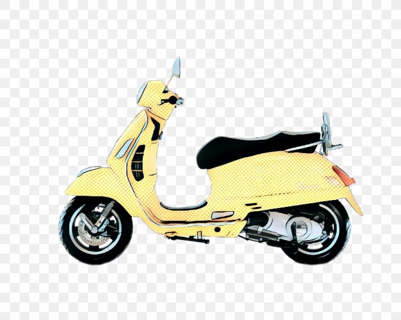 Land Vehicle Scooter Vehicle Motor Vehicle Yellow, PNG, 1000x800px, Pop Art, Automotive Design, Car, Land Vehicle, Mode Of Transport Download Free