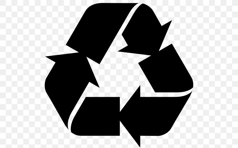 Recycling Symbol, PNG, 512x512px, Recycling, Area, Black, Black And White, Corporate Identity Download Free