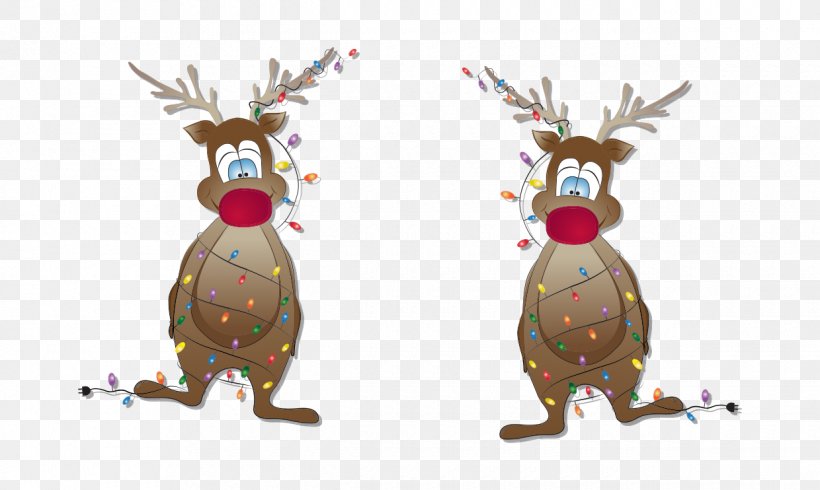 Reindeer Christmas, PNG, 1240x742px, Reindeer, Antler, Cartoon, Christmas, Christmas Lights Download Free