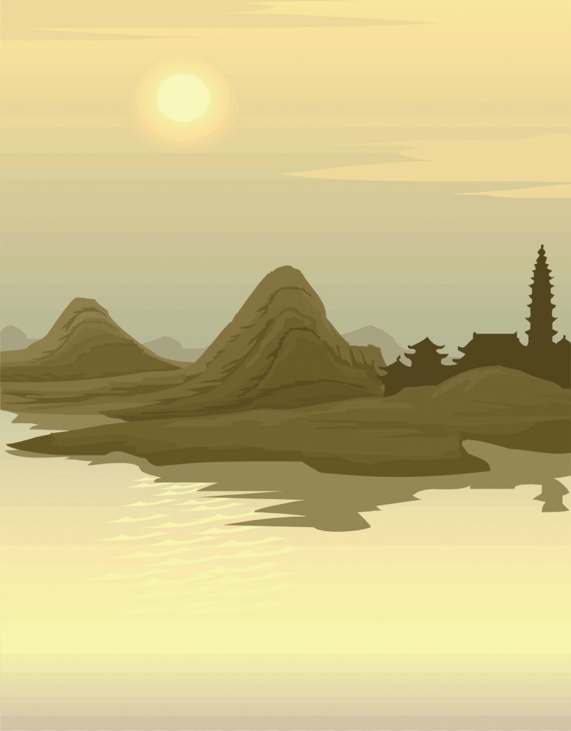 Fukei Landscape Painting Illustration, PNG, 1693x2169px, Fukei, Aeolian Landform, Calm, Cartoon, Chinese Painting Download Free