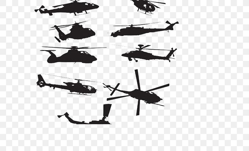 Helicopter Euclidean Vector Sikorsky UH-60 Black Hawk, PNG, 678x496px, Helicopter, Aircraft, Airplane, Aviation, Black And White Download Free
