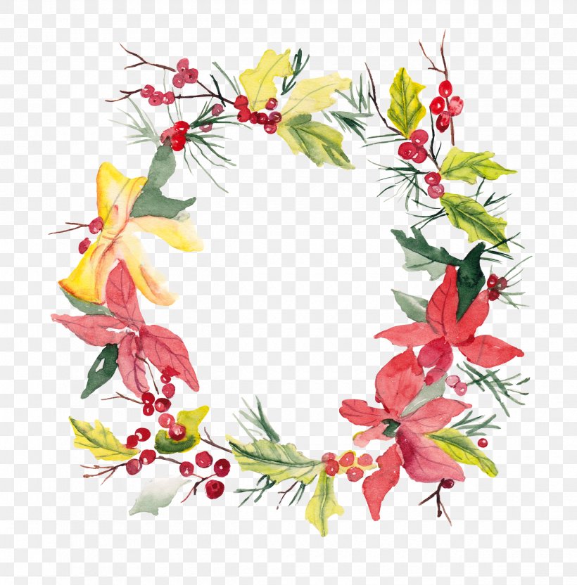 Christmas Wreath Flower, PNG, 2500x2538px, Christmas, Christmas Tree, Cut Flowers, Decor, Floral Design Download Free
