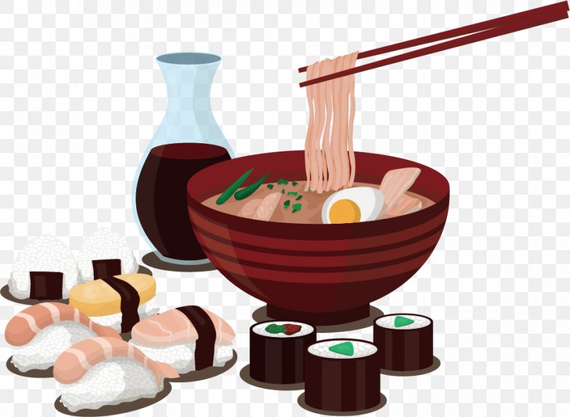 Sushi Japanese Cuisine Ramen Sashimi, PNG, 954x699px, Sushi, Asian Food, Bowl, Ceramic, Chopsticks Download Free