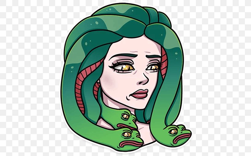 Medusa Jellyfish Gorgon Telegram Sticker, PNG, 512x512px, Medusa, Art, Communication, Face, Fictional Character Download Free