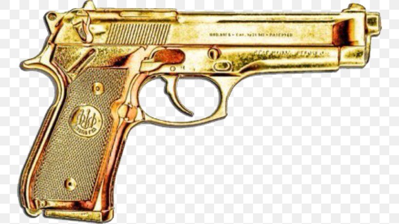 Firearm Gold Gun Weapon Pistol, PNG, 750x462px, 919mm Parabellum, Firearm, Air Gun, Ammunition, Beretta Download Free