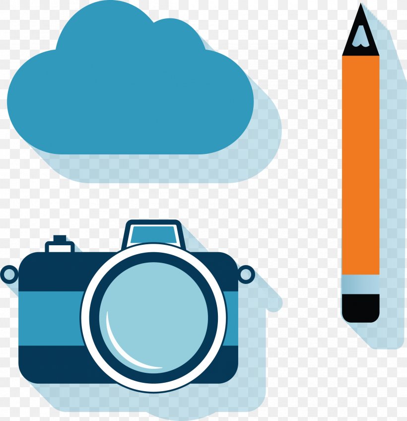 Pencil Camera Clouds., PNG, 2387x2470px, Photography, Blue, Brand, Camera, Clip Art Download Free