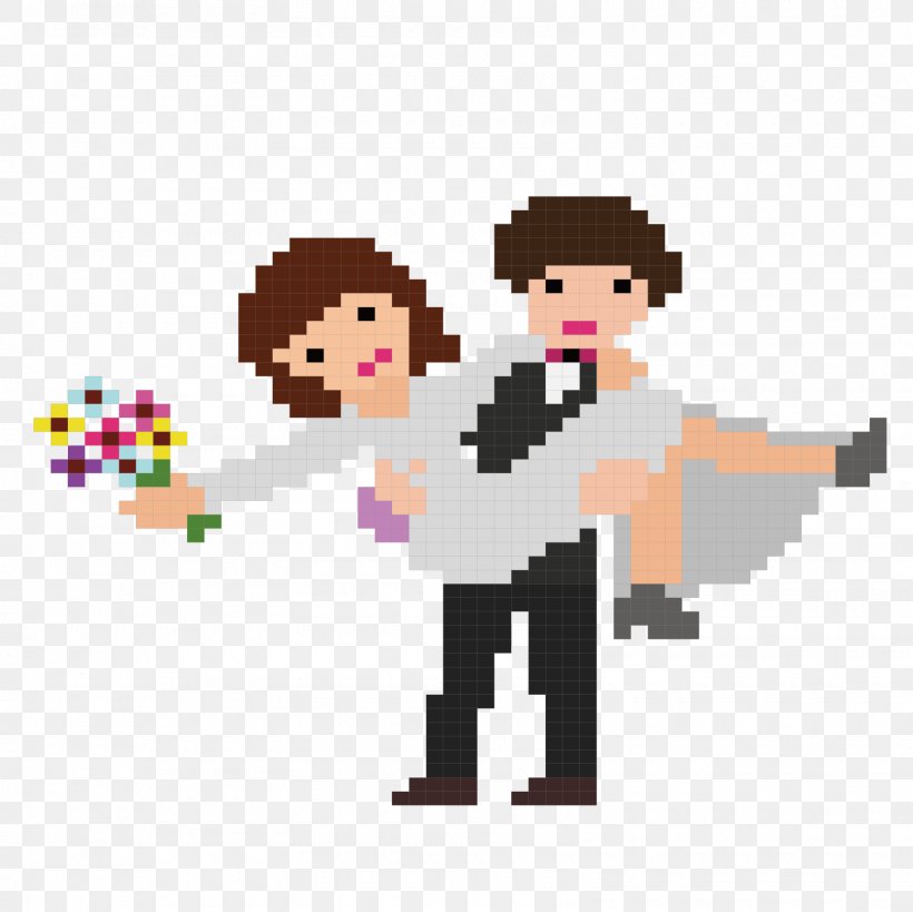Wedding Pixel Illustration, PNG, 1600x1600px, Watercolor, Cartoon, Flower, Frame, Heart Download Free