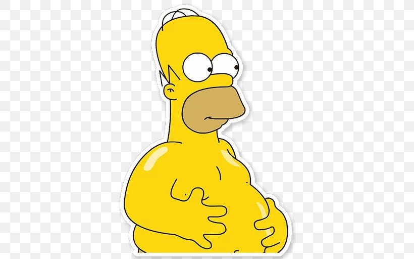 Homer Simpson Sticker Telegram Simpsons Comics Series, PNG, 512x512px, Homer Simpson, Area, Beak, Bird, Cartoon Download Free