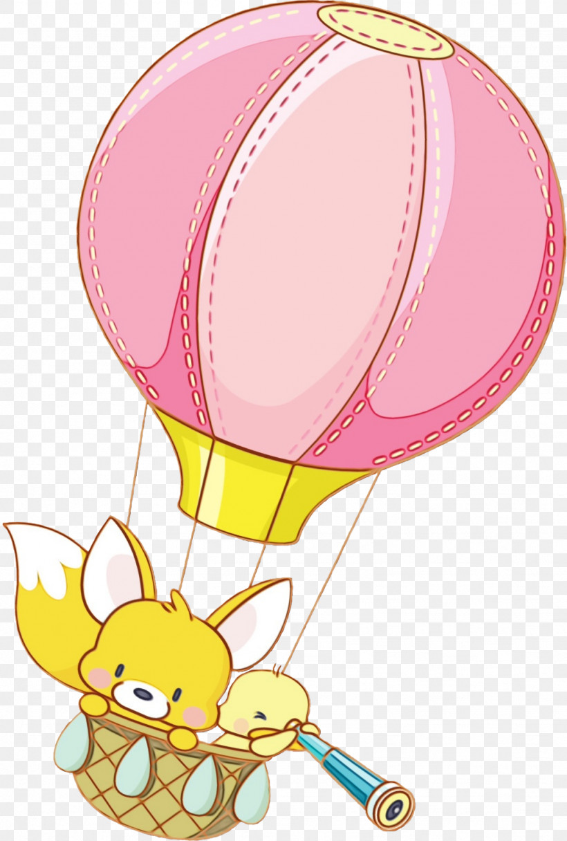 Hot Air Balloon, PNG, 1024x1519px, Watercolor, Aerostat, Balloon, Balon Love, Cartoon Download Free