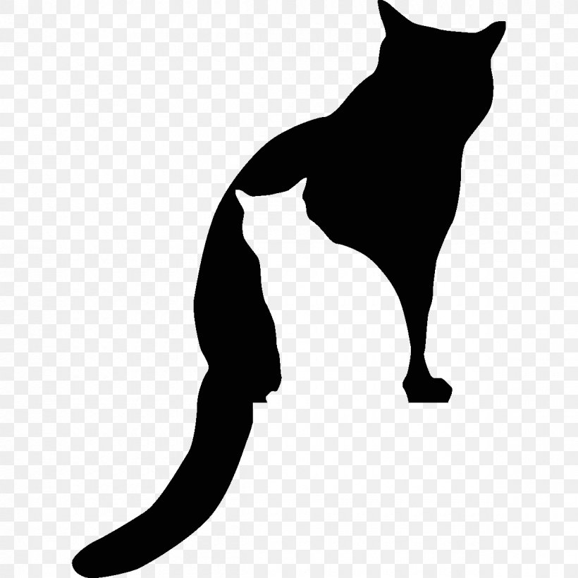 Whiskers Black Cat Silhouette Kitten, PNG, 1200x1200px, Whiskers, Art, Black, Black And White, Black Cat Download Free