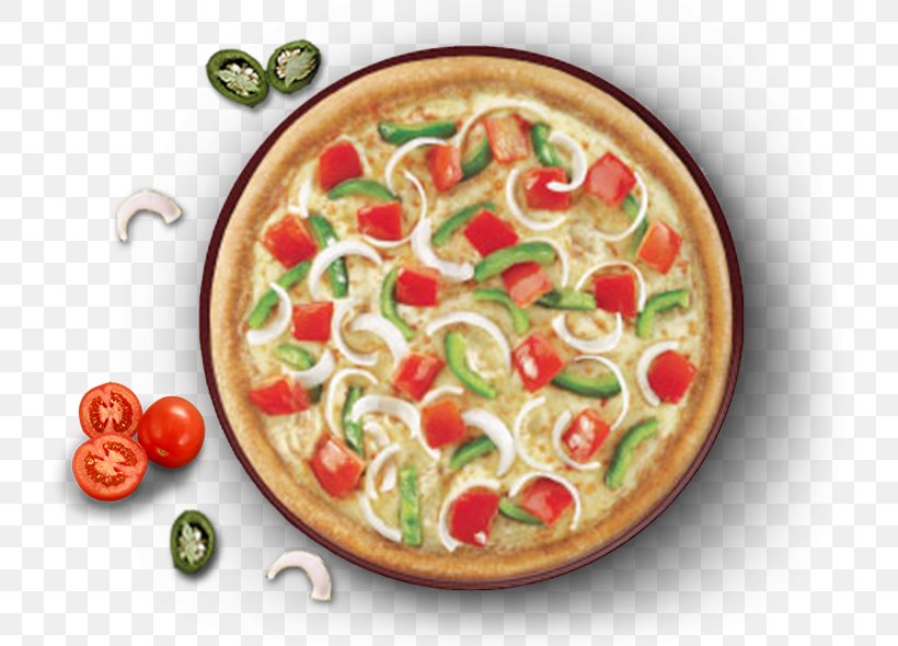 Domino's Pizza Veggie Burger Vegetable Restaurant, PNG, 726x590px, Pizza, Appetizer, Bell Pepper, Cuisine, Dish Download Free