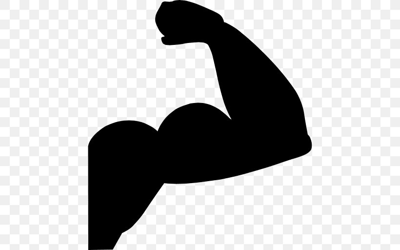 Symbol For Strength Muscle, PNG, 512x512px, Arm, Biceps, Blackandwhite, Drawing, Finger Download Free