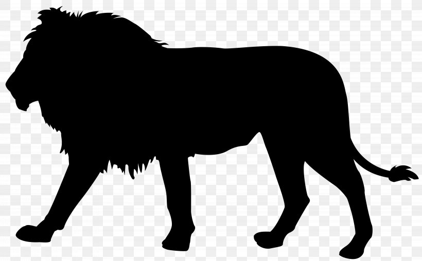 Lion Silhouette Clip Art, PNG, 8000x4960px, Lionhead Rabbit, Big Cats, Black, Black And White, Carnivoran Download Free