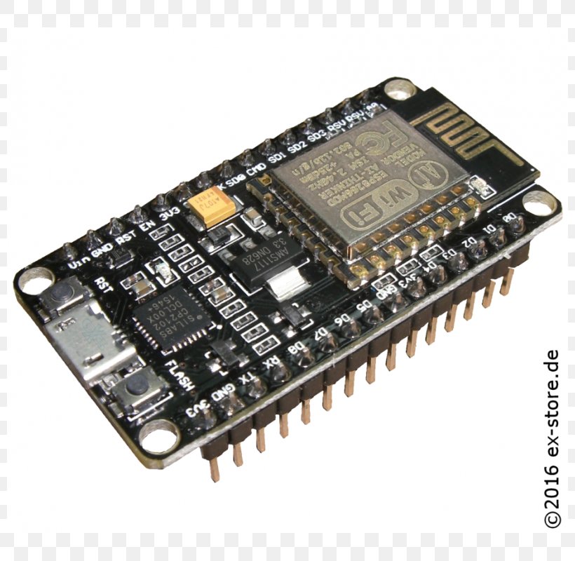 Microcontroller NodeMCU ESP8266 Arduino Wi-Fi, PNG, 800x800px, Microcontroller, Arduino, Circuit Component, Computer Component, Data Download Free