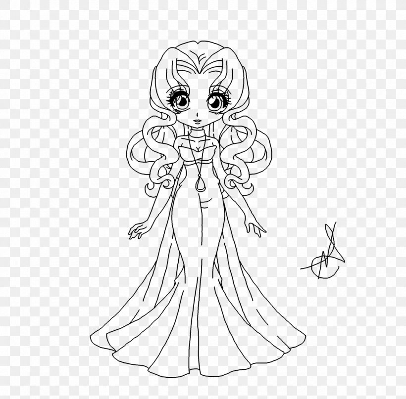 Dress White Line Art Character Sketch, PNG, 1280x1260px, Watercolor, Cartoon, Flower, Frame, Heart Download Free
