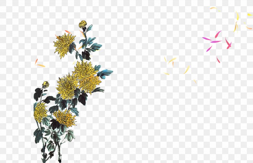 Chinese Painting Ink Wash Painting Gongbi Chrysanthemum Xd7grandiflorum, PNG, 3535x2282px, Chinese Painting, Chrysanthemum, Chrysanthemum Xd7grandiflorum, Double Ninth Festival, Flora Download Free