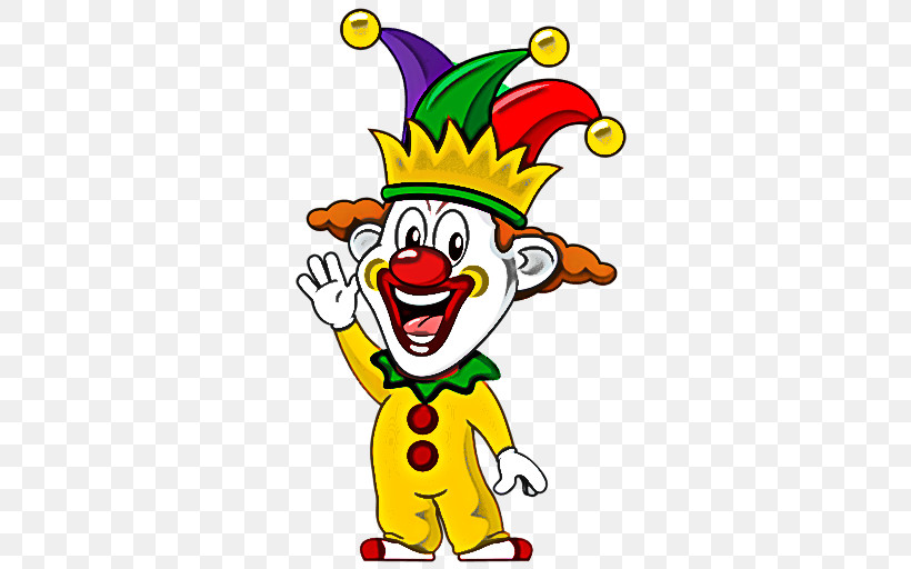 Clown Cartoon Performing Arts Jester Happy, PNG, 512x512px, Clown, Cartoon, Happy, Jester, Performing Arts Download Free