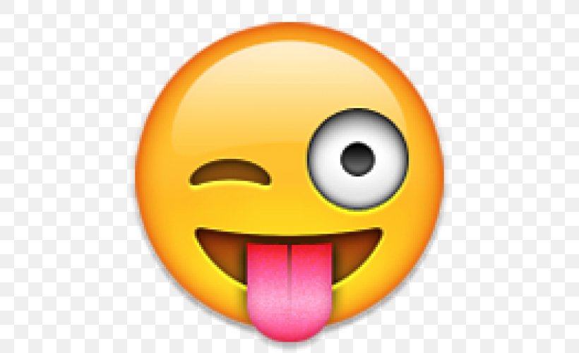 Emoticon Wink Smiley Emoji Tongue, PNG, 500x500px, Emoticon, Drawing, Emoji, Eye, Face Download Free