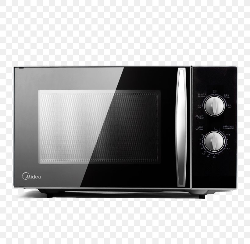 Home Appliance Midea Microwave Oven Kitchen, PNG, 800x800px, Midea, Black And White, Computer Software, Electronics, Gratis Download Free