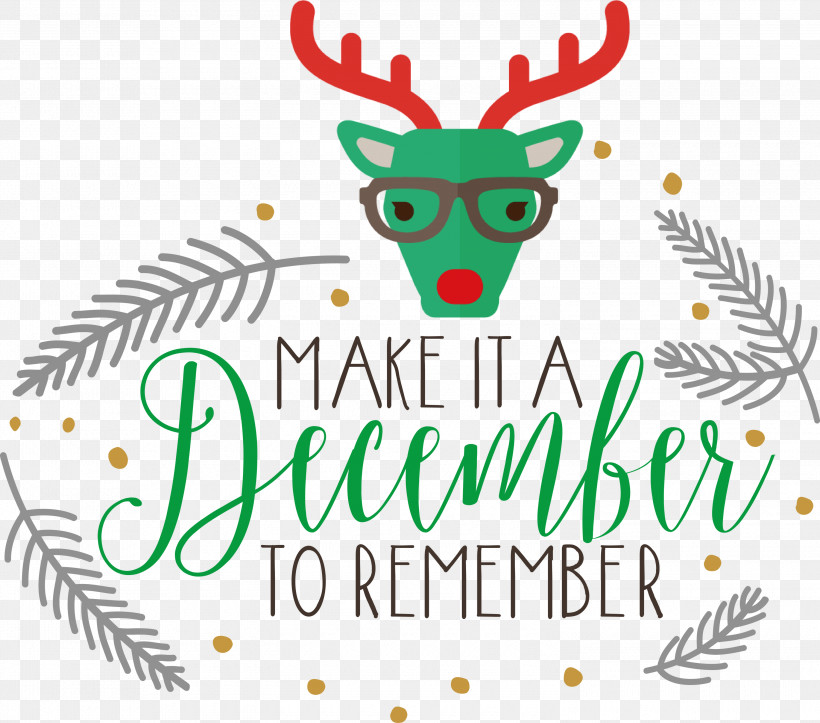 Make It A December December Winter, PNG, 3000x2648px, Make It A December, December, Deer, Line, Logo Download Free