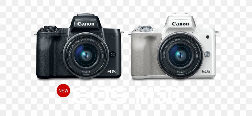 Canon EOS M50 Canon EF Lens Mount Canon EOS M100 Mirrorless Interchangeable-lens Camera, PNG, 1330x615px, Canon Eos M50, Camera, Camera Accessory, Camera Lens, Cameras Optics Download Free