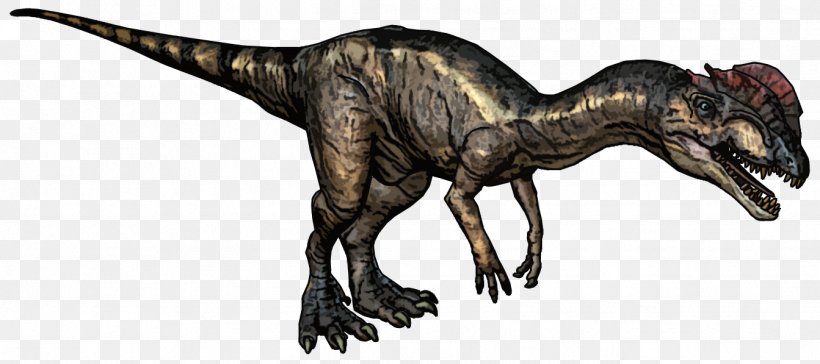 Dilophosaurus Tyrannosaurus Dinosaur Ceratosaurus Megalosaurus, PNG, 1343x597px, Dilophosaurus, Animal Figure, Baryonyx, Ceratosaurus, Coelophysis Download Free