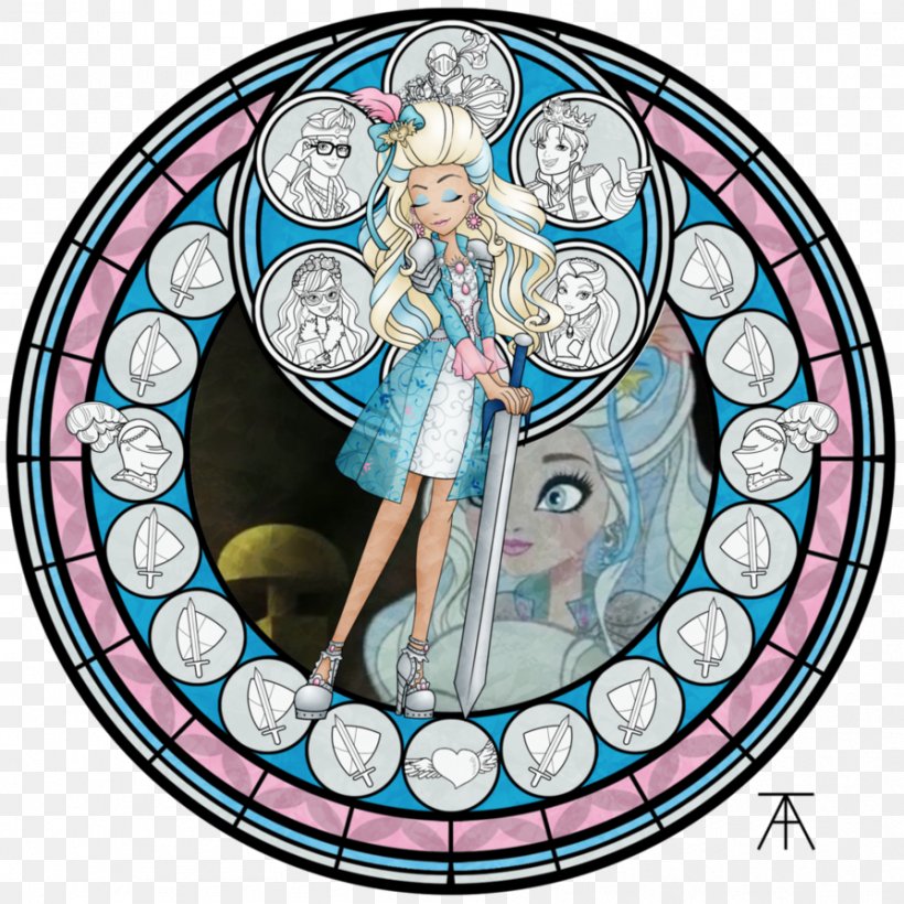 Ever After High Fan Art Stained Glass Vampire Princess Miyu Character, PNG, 894x894px, Watercolor, Cartoon, Flower, Frame, Heart Download Free