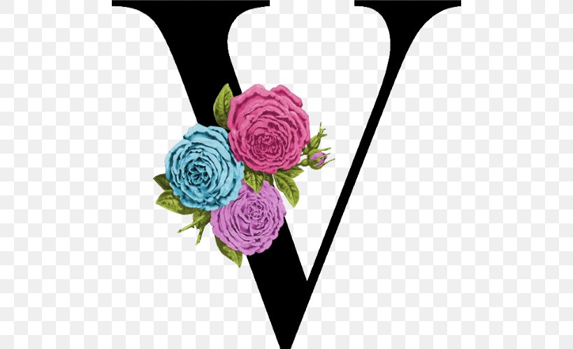 Garden Roses Decorative Letters Floral Design Alphabet, PNG, 500x500px, Garden Roses, Alphabet, Cut Flowers, Decorative Letters, Flora Download Free