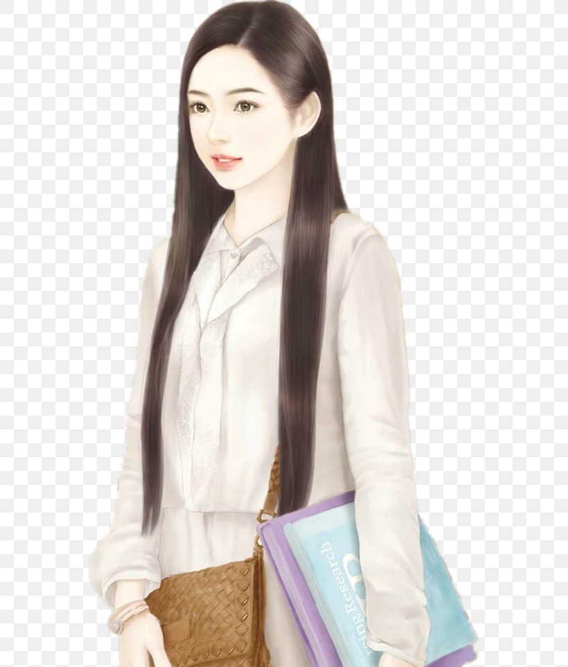 Long Hair Hair Coloring Black Hair Brown Hair, PNG, 564x963px, Watercolor, Cartoon, Flower, Frame, Heart Download Free