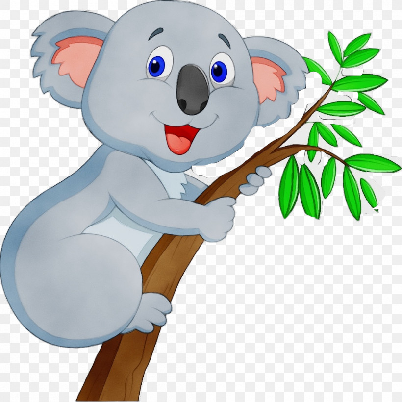 Koala Cartoon Animal Figure, PNG, 999x999px, Watercolor, Animal Figure, Cartoon, Koala, Paint Download Free