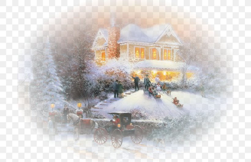 Painting Artist Christmas Cottage, PNG, 707x530px, Painting, Art, Artist, Blizzard, Christmas Download Free