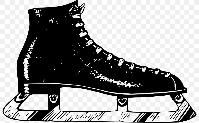 Ice Skating Ice Skates Figure Skating Ice Hockey Clip Art, PNG, 800x508px, Ice Skating, Black, Black And White, Drawing, Figure Skate Download Free