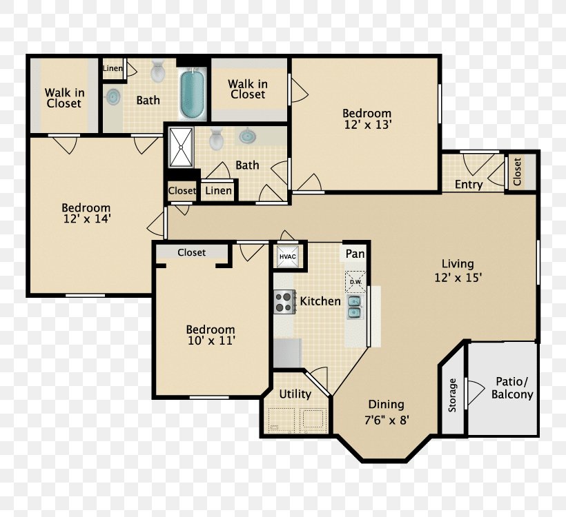 Whispering Pines Ranch Bridlewood On Westland Apartments In Knoxville, TN Renting, PNG, 750x750px, Apartment, Area, Bedroom, Diagram, Floor Plan Download Free