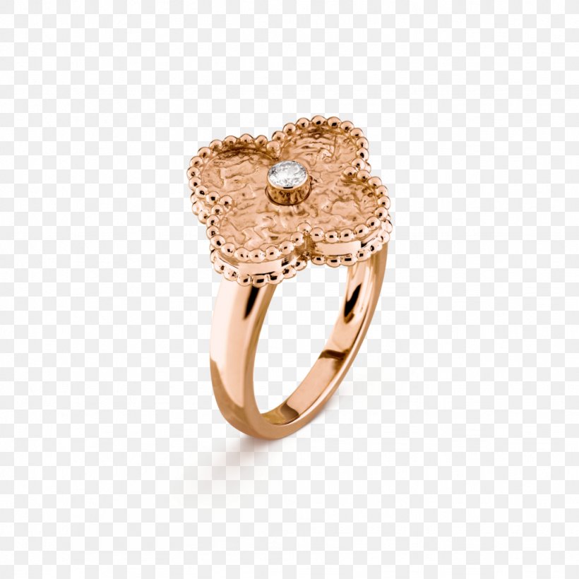 Ring Van Cleef & Arpels Colored Gold Diamond, PNG, 1024x1024px, Ring, Alhambra, Bulgari, Colored Gold, Crystal Download Free