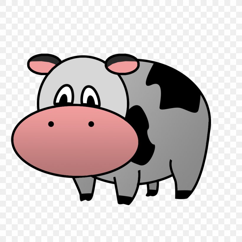 Domestic Pig Cattle Snout Nose Clip Art, PNG, 1024x1024px, Domestic Pig, Animal, Cartoon, Cattle, Cattle Like Mammal Download Free