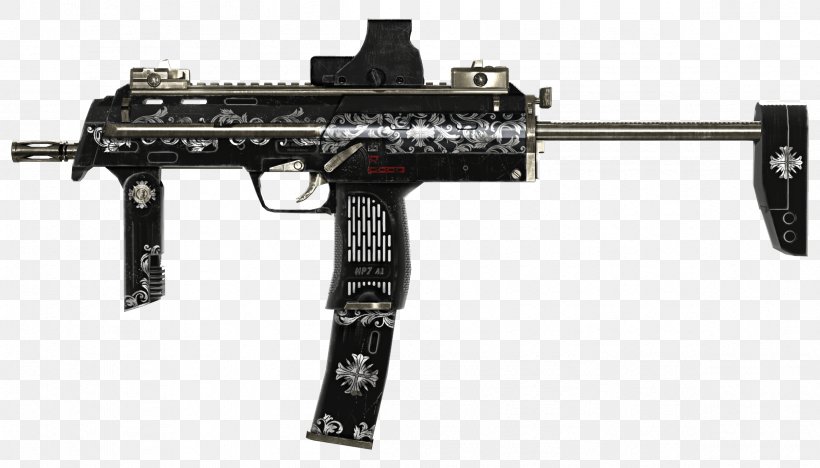 Heckler & Koch MP7 Personal Defense Weapon HK 4.6×30mm Submachine Gun, PNG, 2392x1368px, Watercolor, Cartoon, Flower, Frame, Heart Download Free