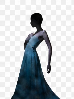 Formal Wear Fashion Model - Dress Blue Gown Clothing Silhouette PNG