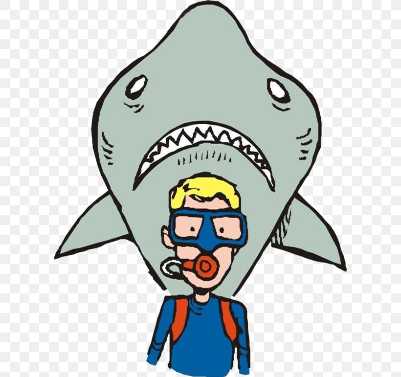 Shark Underwater Diving Clip Art, PNG, 599x771px, Shark, Artwork, Cartoon, Diving Equipment, Drawing Download Free