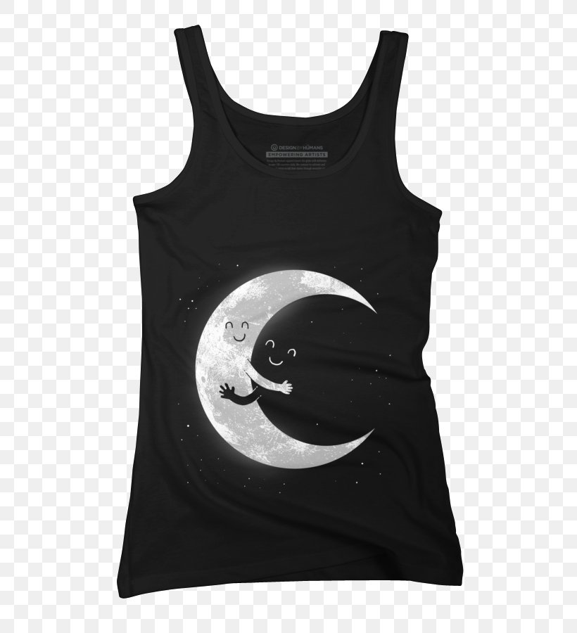 T-shirt Moon Light Earth Hug, PNG, 585x900px, Tshirt, Black, Black And White, Earth, Face Download Free