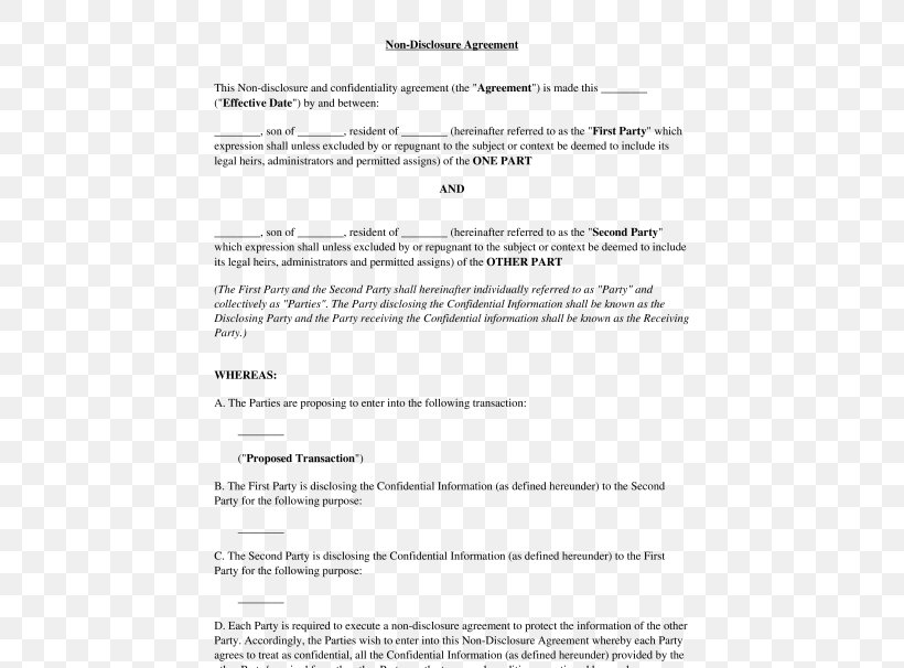 Document Non-disclosure Agreement Template Confidentiality Microsoft Word, PNG, 532x606px, Document, Area, Confidentiality, Contract, Diagram Download Free