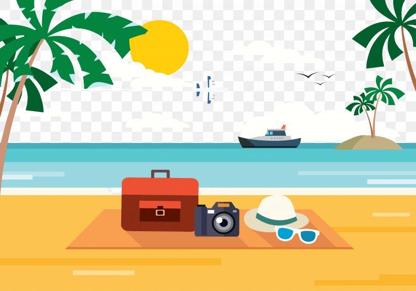 Beach Poster Illustration, PNG, 2917x2042px, Beach, Area, Creative Market, Flat Design, Play Download Free