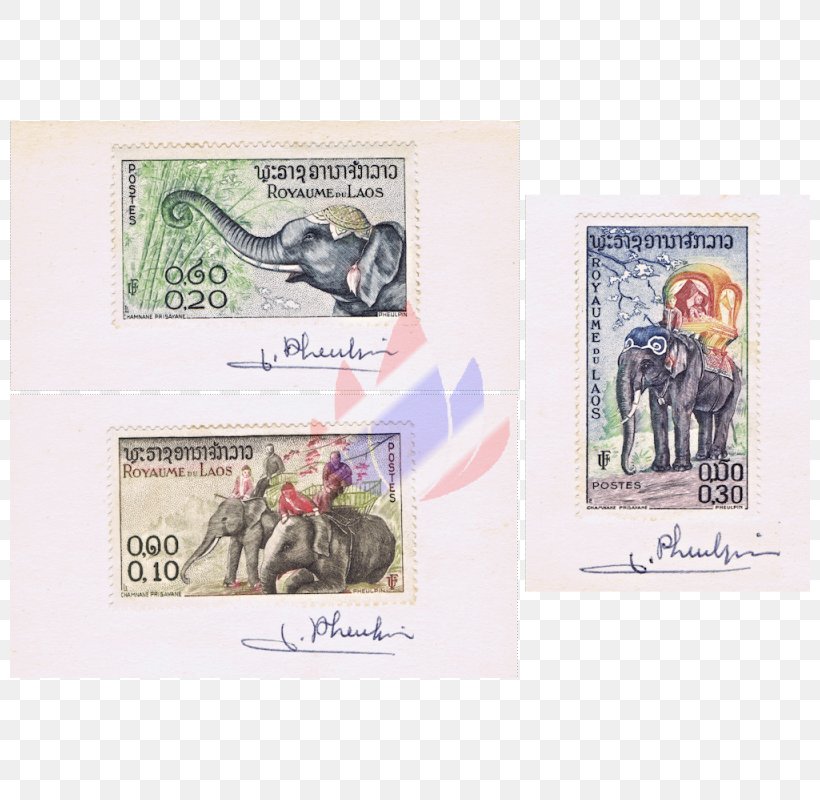 Paper Asian Elephant Laos Postage Stamps Art, PNG, 800x800px, Paper, Animal, Art, Asia, Asian Elephant Download Free