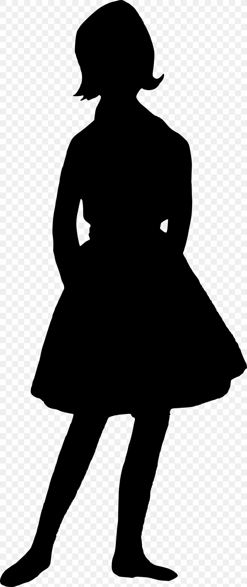 Silhouette Image Woman, PNG, 1509x3591px, Silhouette, Black, Blackandwhite, Dress, Girl Download Free