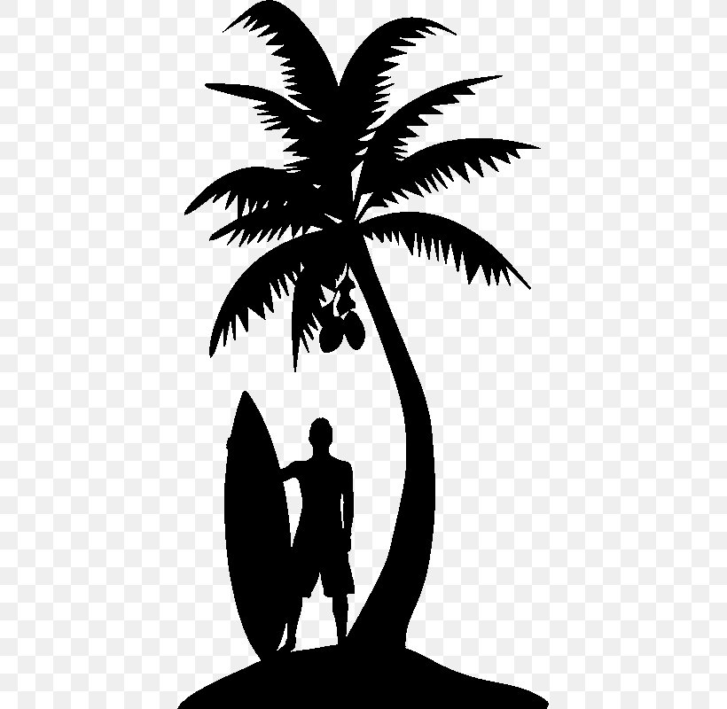 Arecaceae Sticker Tree Coconut Clip Art, PNG, 800x800px, Arecaceae, Arecales, Black And White, Coconut, Drawing Download Free
