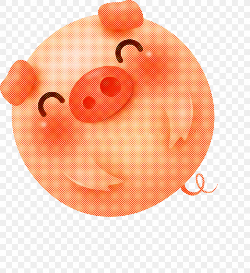 Cute Pig, PNG, 1007x1100px, Cute Pig, Nose, Orange, Peach, Pink Download Free