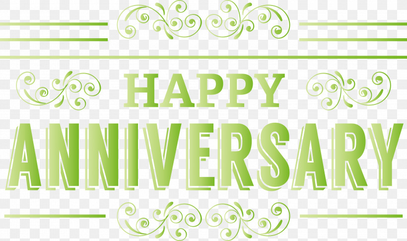 Happy Anniversary, PNG, 3000x1778px, Happy Anniversary, Area, Green, Line, Logo Download Free